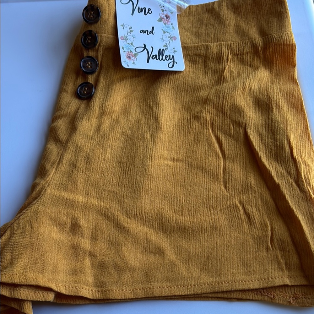 Knee and Valley Mustard Yellow Shorts